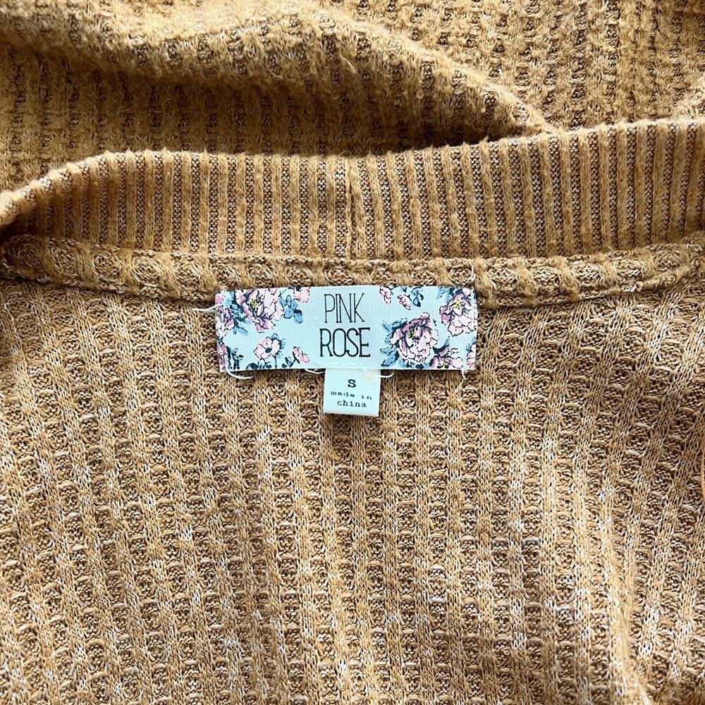 Pink Rose Women's Tan Cardigan Sweater - Picture 7 of 10